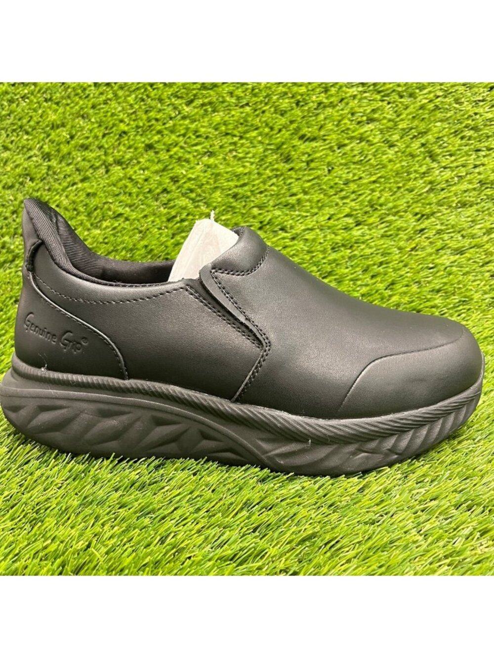 Genuine Grip 1400 Mens Size 8.5 Black Leather Slip-Resistant Safety Work Shoes